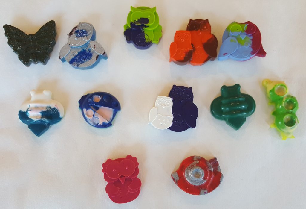 Owl and insect shaped crayons